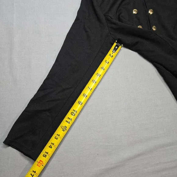 Halara SculptKnit Round Neck Decorative Button Slim Work Blazer Black Medium - Picture 11 of 12